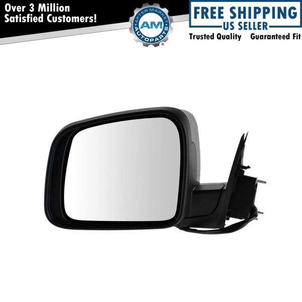 AM Autoparts Mirror Power Heated Signal Memory Smooth Black Left
