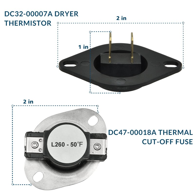 Alltemp DC47-00019A Dryer Heating Element, DC96-00887A and DC47-00016A Thermal Fuse,