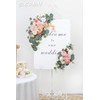 BASIMAN 2pcs Wedding Arch Flowers,Wedding Artificial Sign Flower,Welcome Easel Door
