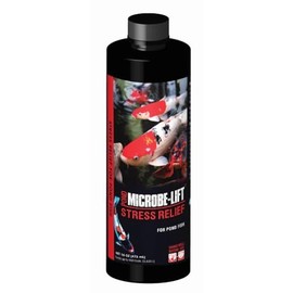 MICROBE-LIFT Stress Relief with Aloe Vera for Ponds and Water Gardens, Reduce Stress, Restore Fish Slime Coat, Remove Chlorine, 16 Fl Oz