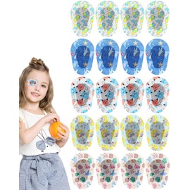 JUKOTA 20 Stück Augenmasken,Klebe Augenpflaster Kinder Einweg Augenklappen Pad für Amblyopie Atmungsaktive Niedliche Kleinkind Augenmaske Lustiger Tier Cartoon Augenverband für Mädchen Jungen