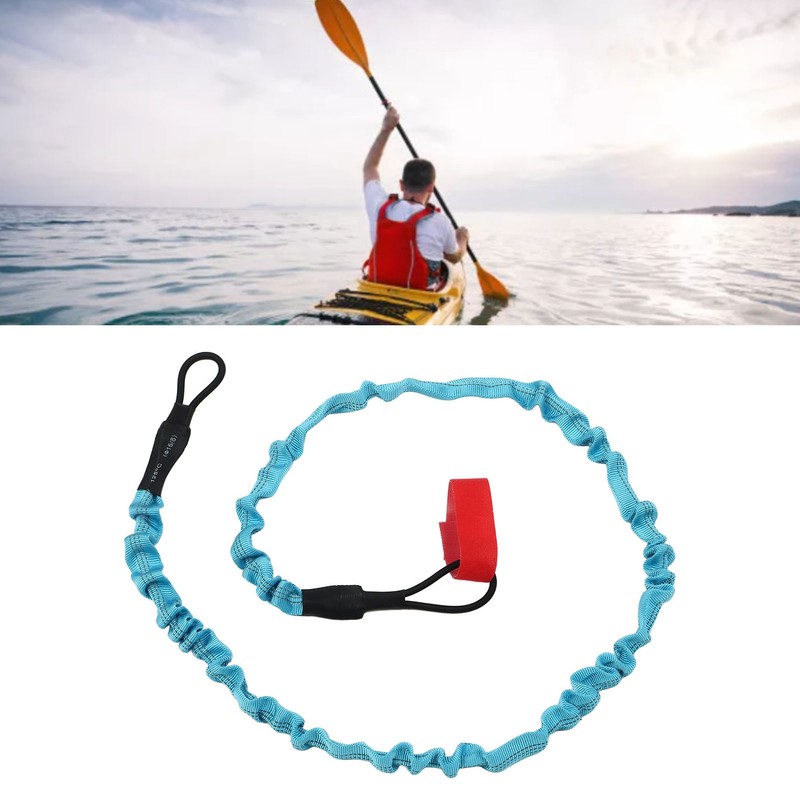 2Pcs Kayak Paddle Leash Nylon Rubber Corrosion Resistant Stretchable Anti