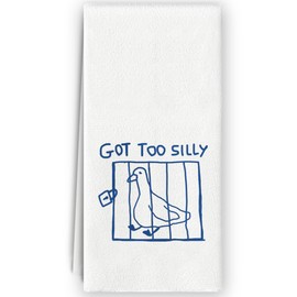 Bnzolyoia Silly Goose Kitchen Towels - Funny Goose Gifts for Goose Lovers, Goose Kitchen Decor, Funny Got to Silly Goose Hand Towels Dish Towels for Bathroom Kitchen 16x24
