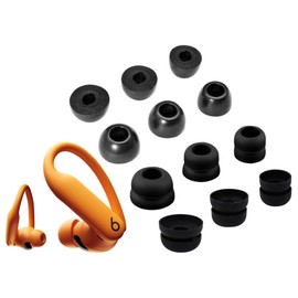A-Focus for Powerbeats Pro 2 Ear Tips Set [ Double Flange ] [ Memory Foam ] Replacement Soft Comfortable Eartips Earbuds Gel Cover Compatible with Powerbeats Pro 2nd Black 214523 L/M/S