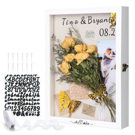 Yookeer 12 x 16 Wedding Large Shadow Box Memorial Flower Display Case Picture Frame Large Keepsake Box Dried Bouquet Flower DIY Decoration Kit Gift for Wedding Bouquet Memorabilia Photo Memory Frame