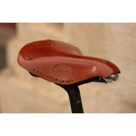 Gusti Eloi M. Genuine Leather Bicycle Saddle Vintage Retro Saddle Bicycle Black