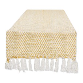 DII Woven Basics Collection 100% Cotton Knit Table Runner, 15x72, Honey Gold