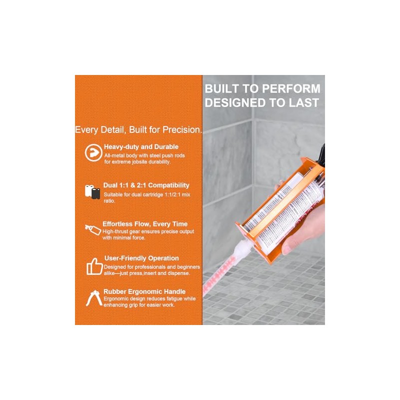 Epoxy Gun Dual Component 200ml – Manual 1:1 & 2:1