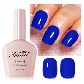 Imtiti Blue Gel Nail Polish, 1Pcs Royal Navy Blue Gel Polish Soak Off UV LED Gel Polish, Long Lasting, Nail Art Manicure Salon DIY at Home for Autumn and Winter (0.34 Fl Oz-1912)