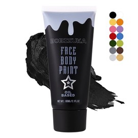 Pintura facial negra, kit de pintura corporal en crema mezclable, negro ojo para deportes, béisbol, softbol, fútbol, pintura facial para calavera Joke