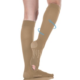 BeOnTop Medical Compression Stockings Women Men Class 1 18-23 mmHg Unisex Knee Stockings, Thrombosis Stockings, Support Stockings, Compression Socks, Trombosis Socks, Medium Nude Med