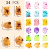 EMPHASISY Mini Capybara Figurines, 24 Pack Miniature Cute Capybara Classic