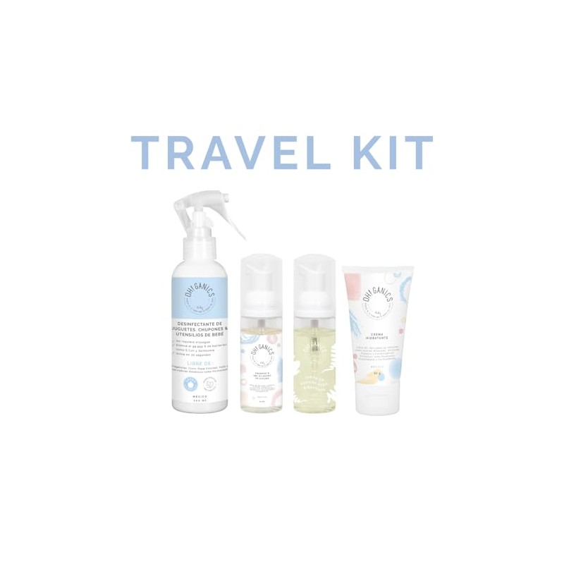 OH! GANICS Travel Kit Bebé, Ingredientes 100% Naturales