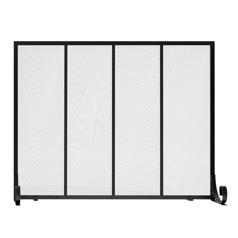 Fire Beauty Flat Panel Fireplace Screen Spark Guard Wrought Metal
