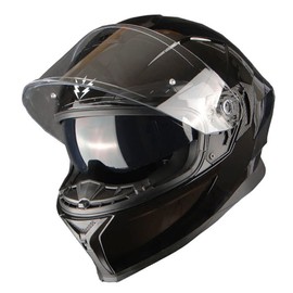 1Storm Motorcycle Full Face Helmet DOT Adults Street Bike Dual Visor Sun Inner Shield Anti Fog Pinlock Ready Shield : Glossy Black