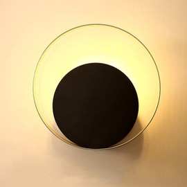 Futchoy Moon Round Nordic Style Wall Sconce Hallway Metal LED Wall Lamp Lighting 3 Color Change,Led Home Aisle Corridor Living Room Entrance Hall Wall Lamp for Living Room Bedroom Bedside Indoor