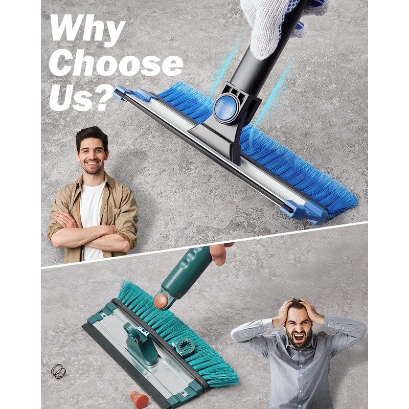 JOYTUTUS 47.7″ Extendable Snow Brush and Ice Scraper, 270° Pivoting