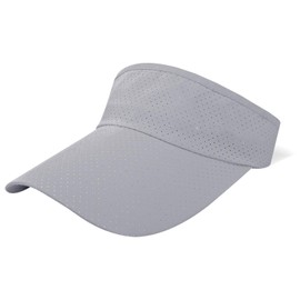 Comforso Sun Visor Mesh Quick Dry Breathable and Adjustable Tennis Peaked Cap Ponytail Baseball Cap for Women Men Golf Fishing Running Cycling, gray