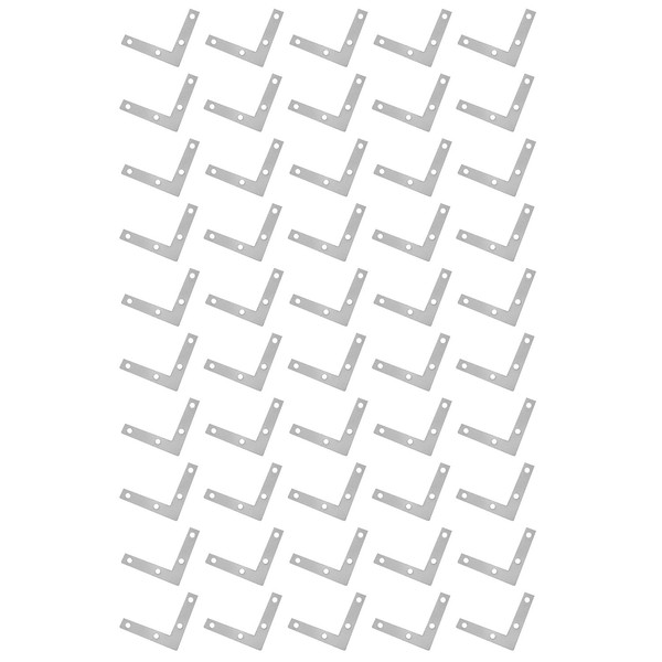 JCBIZ 50PCS Silver Stainless Steel Small Decorative Iron Corner Braces