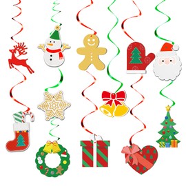 Fantasyon Christmas Decoration 3-Set Felt Christmas Garland Banner Decoration Gingerbread Candy Cane Reindeer Christmas Tree Ornament Stylish Double-Sided Use with Thick Paper and String for Wall