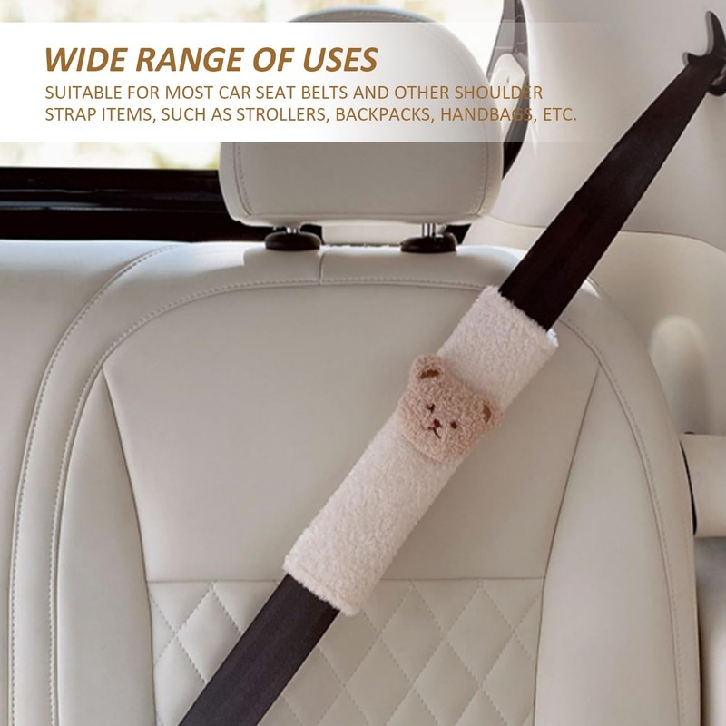 2 Pieces Car Seat Belt Shoulder Covers, Travel Plush Pads,