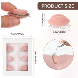 Replacement Eyelids, 6PCS Removable Eyelash Practice Realistic Lash Mannequin Eyelids for Eyelash Extensions Mannequin Head Eyelashs Practice Eyelid Kit
