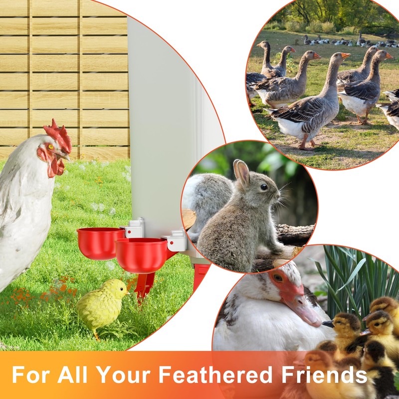 ZenxyHoC Chicken Waterer Cups, 8 Pack Automatic DIY Chicken Water