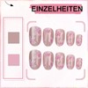Virellay Almond Nail Tips (Pink Cat Eye, Pack of 24)