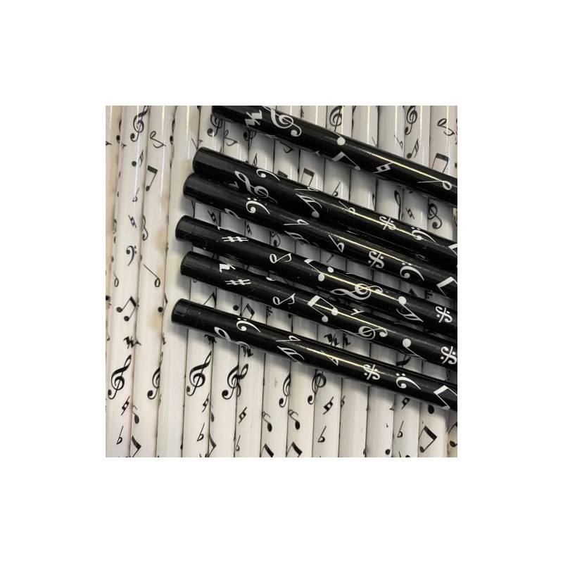 PartyErasers Music Themed Stationery - Mixed Black and White Musical