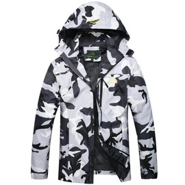 GIISAM Mens Windproof Jacket Waterproof Lightweight Mountain Sport Jacket for Men Hooded Windbreaker Raincoat(1898BLW-Camo,XL)