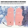 USB Heating Winter Gloves Cotton Knit Washable Women USB Fingerless