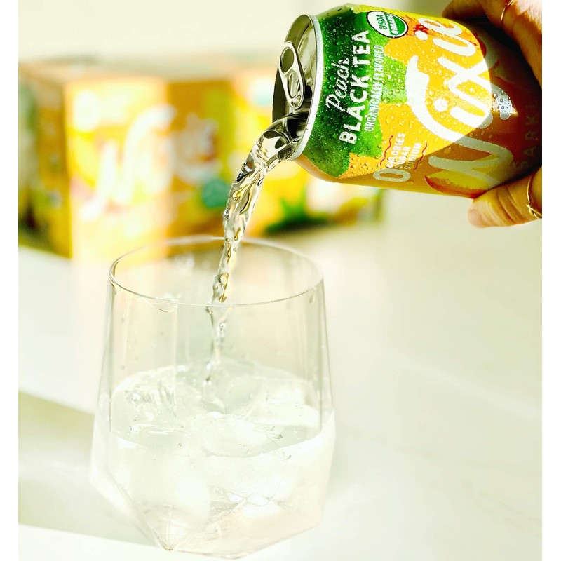Nixie Sparkling Water, Peach Black Tea, Lightly Caffeinated (30mg) |