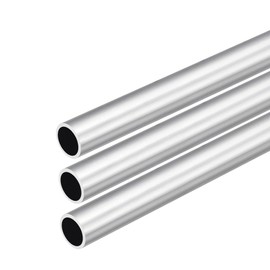 DMiotech Set of 3 (OD 15mm x ID 12mm) 6063 Aluminum Round Tube 300mm Length Industrial Metal Pipe for Mechanical Picture Frame Construction DIY Projects