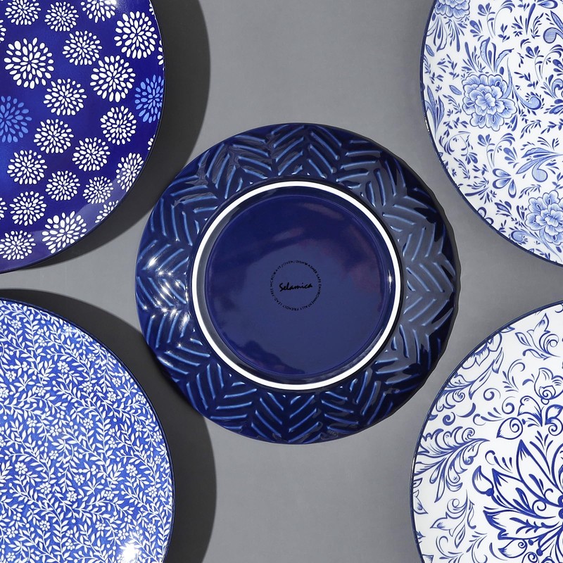 Selamica Ceramic Dinner Plates set of 4, 10.5 Inch Ceramic