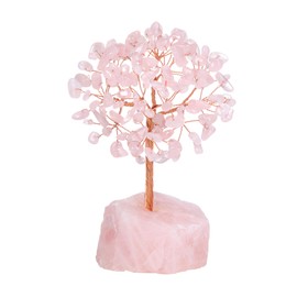 CrystalTears Rose Quartz Crystal Tree Healing Crystal Gemstone Money Tree Pink Rose Quartz Crystal Stone Tree for Home Office Decor Crystal Gifts for Women Men Mum Christmas Birthday