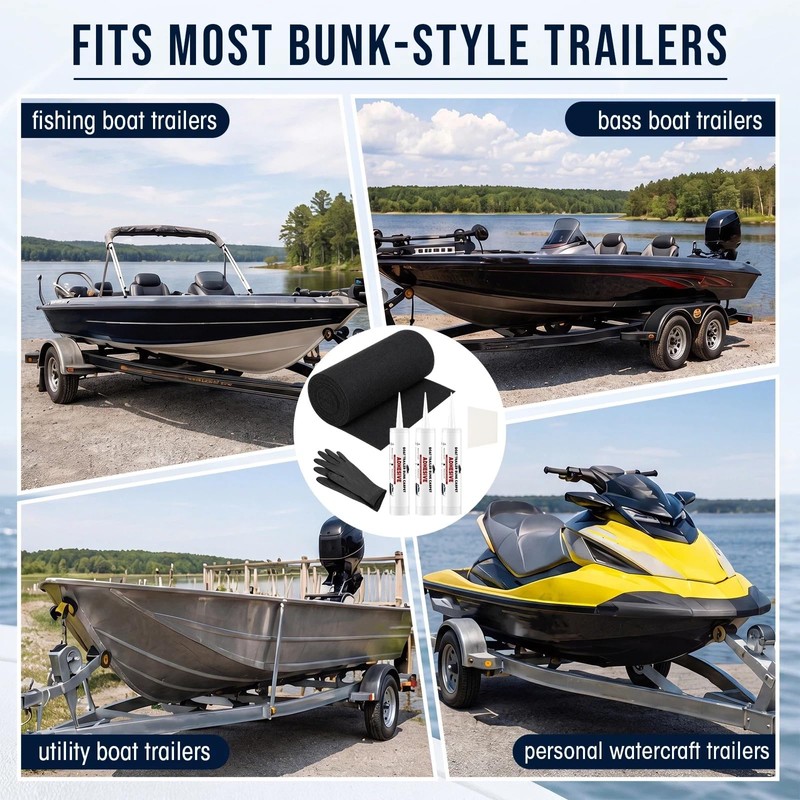 Threlaco Marine Boat Trailer Bunk Carpet Kit, 20 Ft x