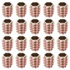 sourcing map 30Pcs Hex Threaded Inserts, M10-1.5x20 Zinc Alloy Hex-Flush