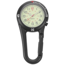 Beavorty Clip on Watch Backpack Buckle Belt Fob in the Dark with White Dial for Nurses Doctors Outdoor Hiking Climbing