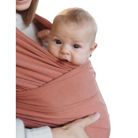 Mãe Baby Fular Ergonómico para Bebé | Portabebé | Fular Elástico | Hasta 10Kg | Baby Wrap | Color (Rosa Néctar)