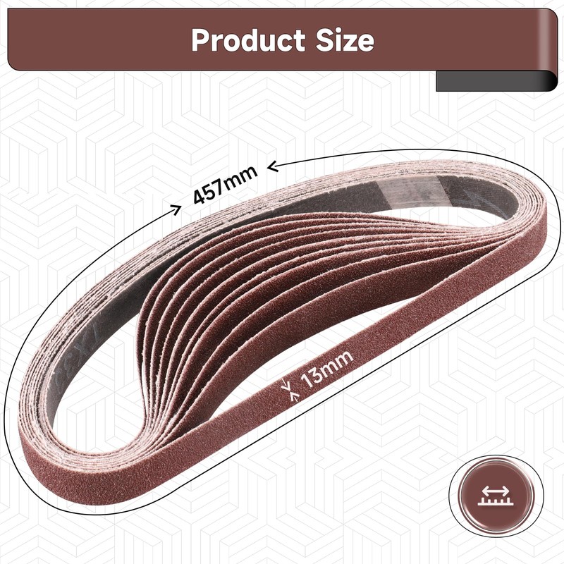 STEBRUAM Sanding Belt 13 x 457 mm,50PCS 80 Grit