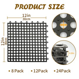 Niwaes Rabbit Cage Mat Floor 24 Pcs Plastic Bunny Resting Mats for Wire Cage Bottom 12x12 Washable Small Animal Feet Pad with Holes for Chinchilla Ferret Guinea Pig Easy to Cut and Splice (Grey)