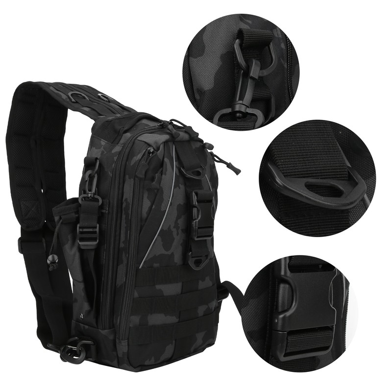 Backpack Knapsack Shoulder Messenger Bag Fishing Mountaineering Outdoor Lure Bagblack