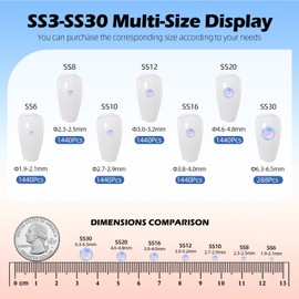 Meibite F Light Blue Flatback Rhinestones, Glass Rhinestones for Nail Art and Craft, Glue Fix, Loose Crystal Gemstones(F Light Blue, SS10, 1440pcs, 2.7-2.8mm)