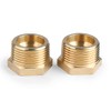 U.S. Solid 2pcs Brass Reducer Hex Bushing Brass Threaded Pipe Fitting (1" NPT Male x 1/2" NPT Female)
