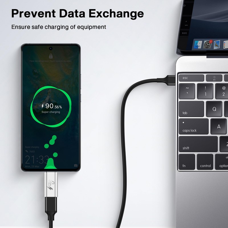 Seminer USB-C to C Data Blocker(2 Pack), Anti Juice Jacking,