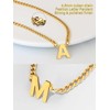PIYIZ H Necklace for Men Gold Plated Cuban Link Chain