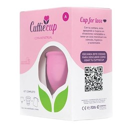 Copa Menstrual Cuttiecup Tamaño A/Kit Completo: Copa + Vaso esterilizador + Bolsita