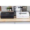 AuldHome Farmhouse Black Bread Box; Retro Vintage Style Enamel Countertop