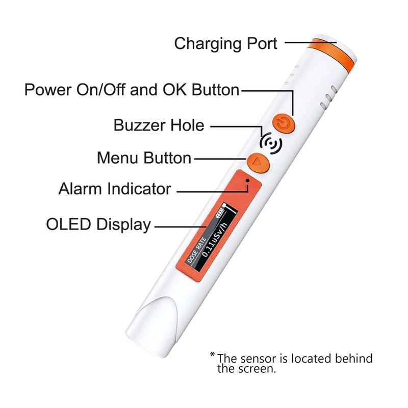 Nuclear Radiation Detector Geiger Counter Personal Dosimeter Beta Gamma X