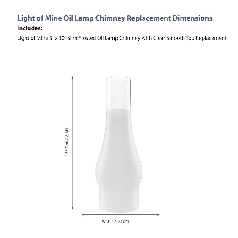 Light of Mine: 3" x 10" Slim, Frosted Replacement Oil